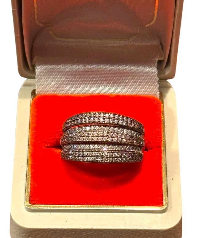 Elegant Vintage Sterling Silver 925 Marcasite Band Ring