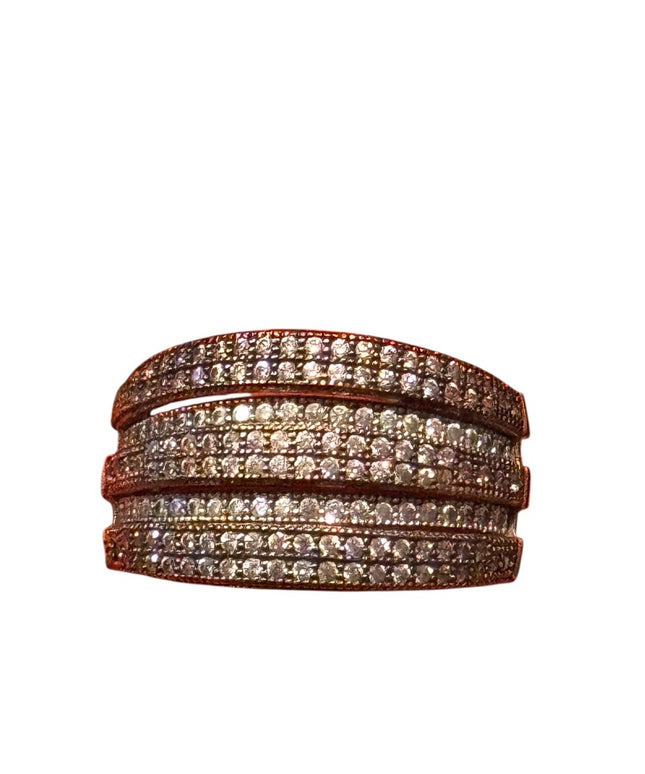 Elegant Vintage Sterling Silver 925 Marcasite Band Ring