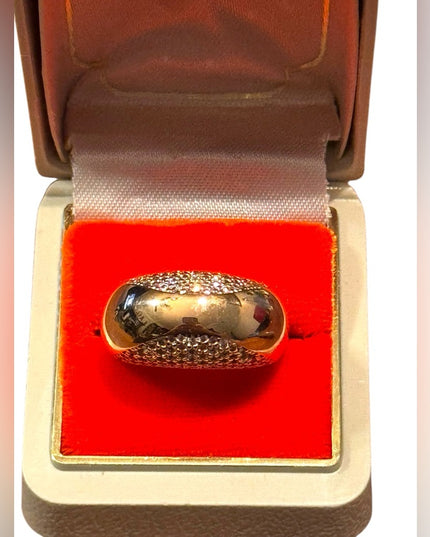 Elegant Samuel Benham 18k GP Rose Gold CZ Rhinestone Women's Ring