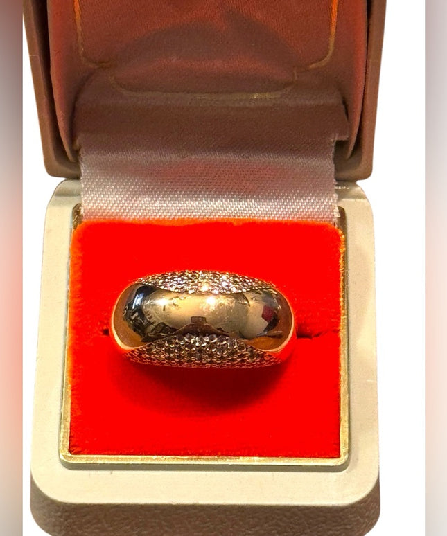 Elegant Samuel Benham 18k GP Rose Gold CZ Rhinestone Women's Ring