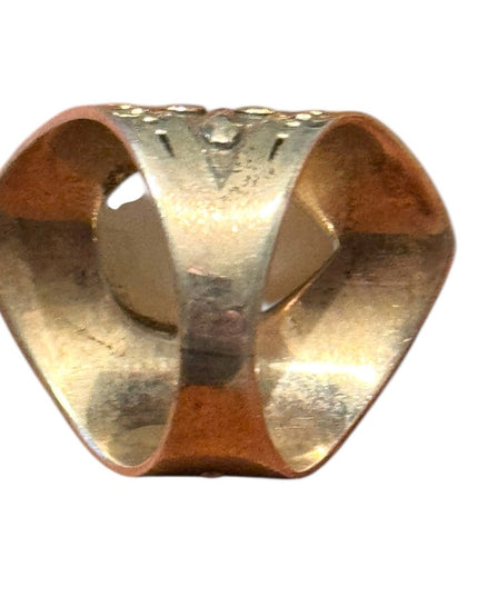 Elegant Vintage Sterling Silver 925 MOP HQ Saddle Women's Ring