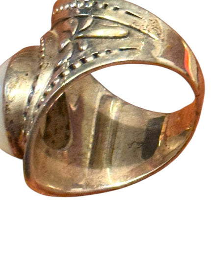 Elegant Vintage Sterling Silver 925 MOP HQ Saddle Women's Ring