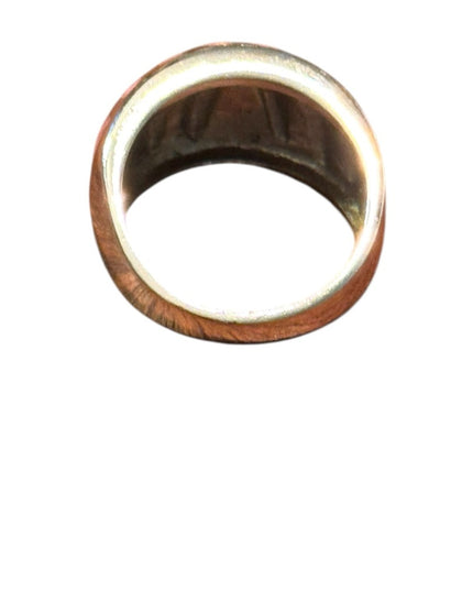 Vintage Enameled Pink Sterling Silver 925 Cigar Band Women's Ring
