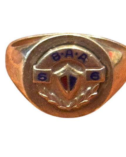 Sterling Silver 925  Military B.A.A. Vintage 1966 Men's Ring