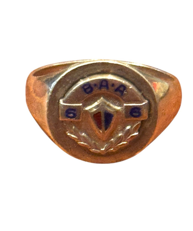 Sterling Silver 925  Military B.A.A. Vintage 1966 Men's Ring