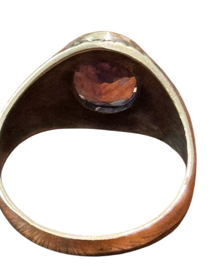 Mens Womens Vintage Handmade Amethyst Fancy Gemstone Sterling Silver 925 Ring
