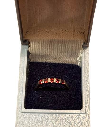 Lovely Stackable Sterling Silver 925  Ruby CZ  Stacking Gemstone Ring