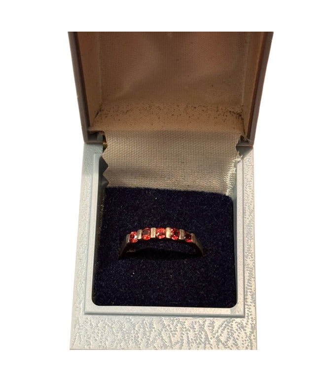 Lovely Stackable Sterling Silver 925  Ruby CZ  Stacking Gemstone Ring
