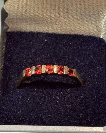 Lovely Stackable Sterling Silver 925  Ruby CZ  Stacking Gemstone Ring