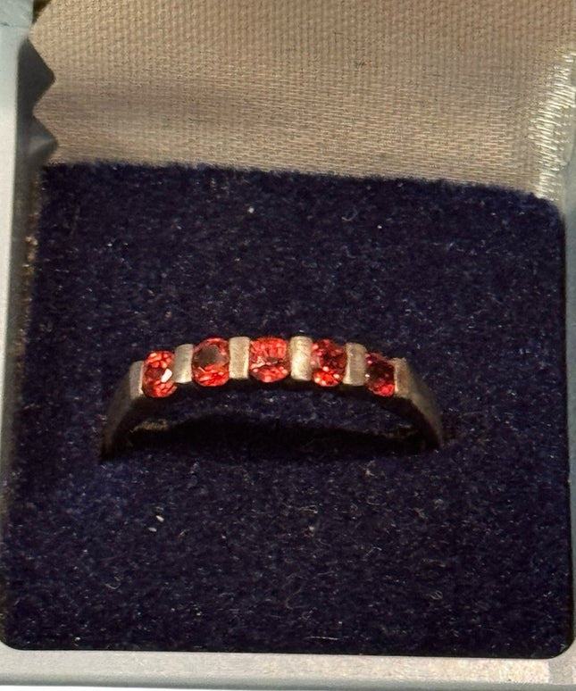 Lovely Stackable Sterling Silver 925  Ruby CZ  Stacking Gemstone Ring