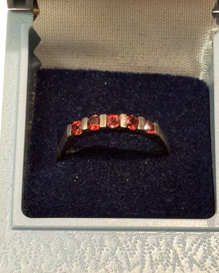 Lovely Stackable Sterling Silver 925  Ruby CZ  Stacking Gemstone Ring