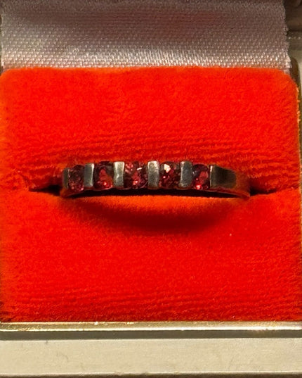 Lovely Stackable Sterling Silver 925  Ruby CZ  Stacking Gemstone Ring
