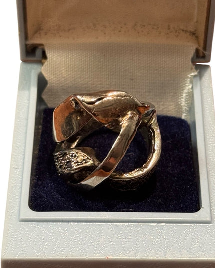 Vintage Sterling Silver 925 Handmade Modernist Knot Ring