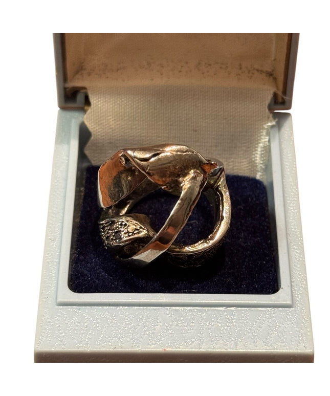 Vintage Sterling Silver 925 Handmade Modernist Knot Ring
