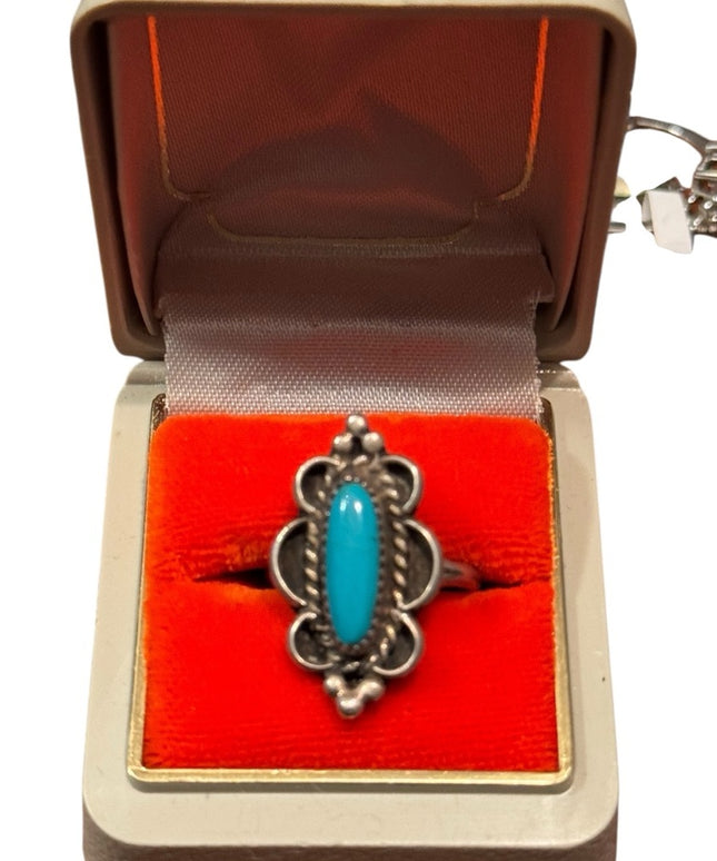 Vintage Sterling Silver 925 Southwestern Turquoise Ring