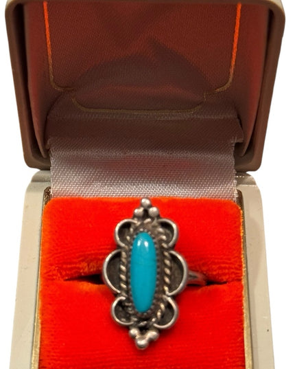 Vintage Sterling Silver 925 Southwestern Turquoise Ring