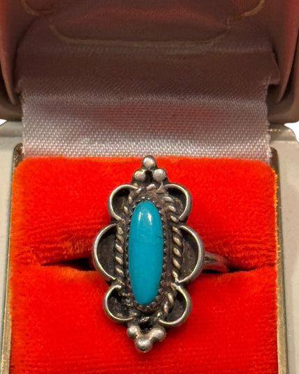 Vintage Sterling Silver 925 Southwestern Turquoise Ring