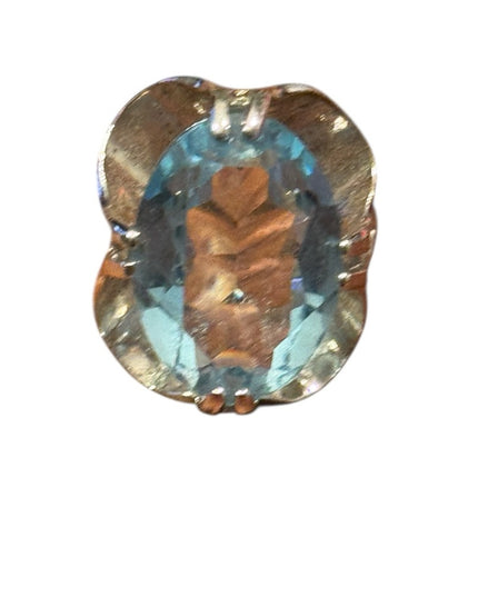 Vintage Sterling Silver 925 Stunning Blue CZ 8k HGF Ring