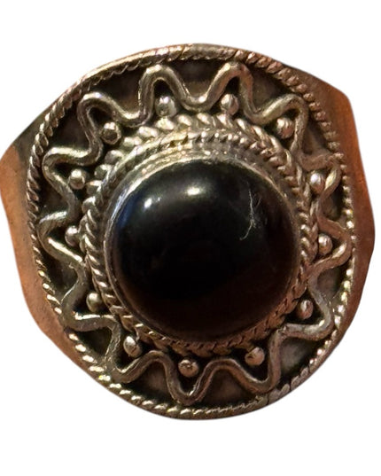 Sterling Silver 925 Ring Black Onyx Stone