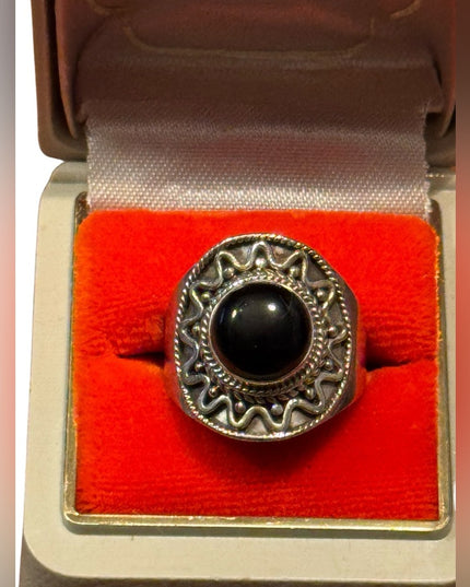 Sterling Silver 925 Ring Black Onyx Stone