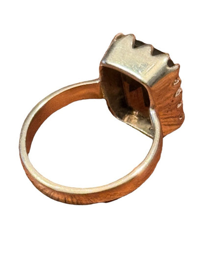 Elegant Vintage Sterling Silver 925 Smokey Tooaz Handmade Gemstone Ring