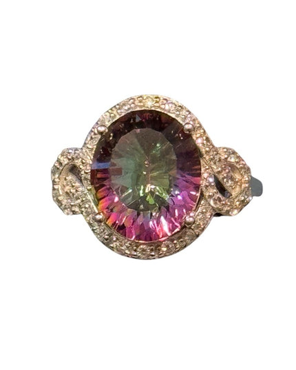 Sterling Silver 925 Multicolor Mystic SimTopaz Gemstone Ring