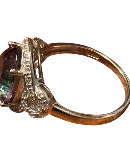 Sterling Silver 925 Multicolor Mystic SimTopaz Gemstone Ring