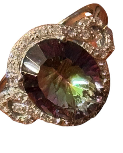 Sterling Silver 925 Multicolor Mystic SimTopaz Gemstone Ring