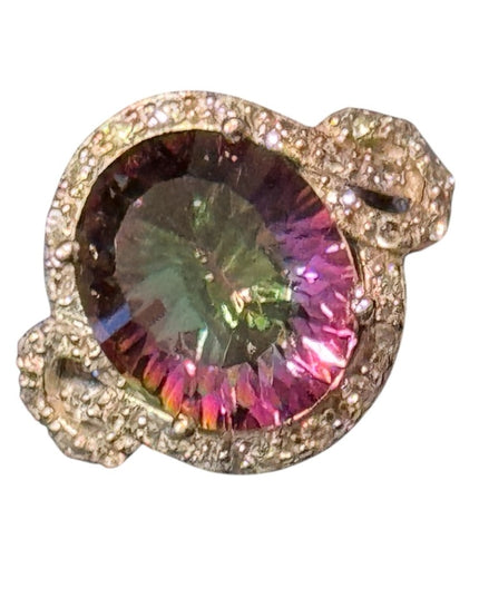 Sterling Silver 925 Multicolor Mystic SimTopaz Gemstone Ring