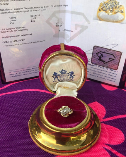 14k Gold & Diamond ring .22 TCW vintage