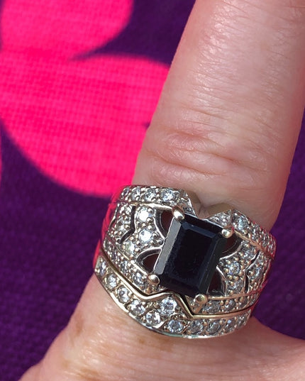 14k Gold Diamond & Iolite Ring set 10.3g