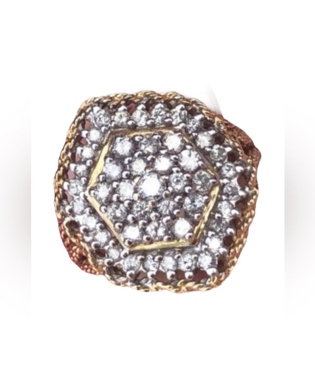 - Spectacular 14k Gold 1 Ct Diamond ring CLUSTER cocktail Ring w/ Appraisal