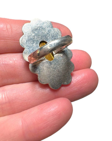 Large sterling silver 925 Tiger eye oval statement ring