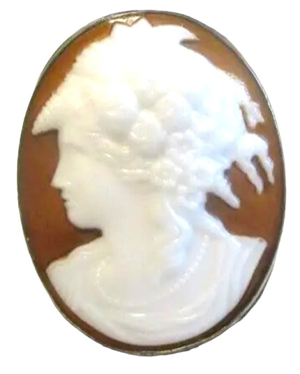 Vintage Sterling silver LARGE glass cameo trojan ring
