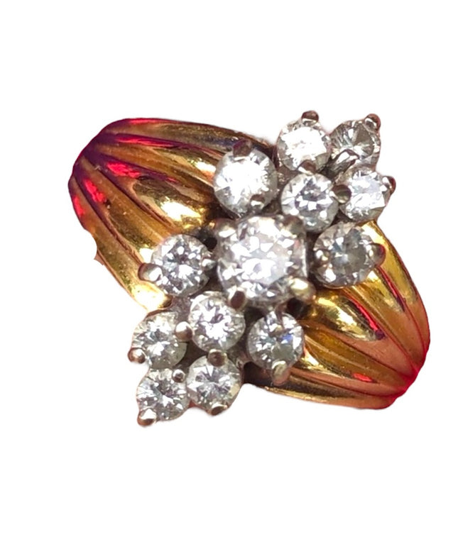 Spectacular 14k 1 TCW Diamond cluster ring VS2 appraisal 4600$ Value