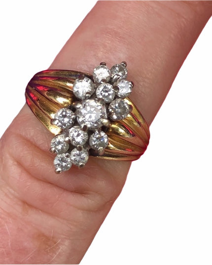 Spectacular 14k 1 TCW Diamond cluster ring VS2 appraisal 4600$ Value