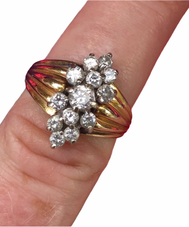Spectacular 14k 1 TCW Diamond cluster ring VS2 appraisal 4600$ Value