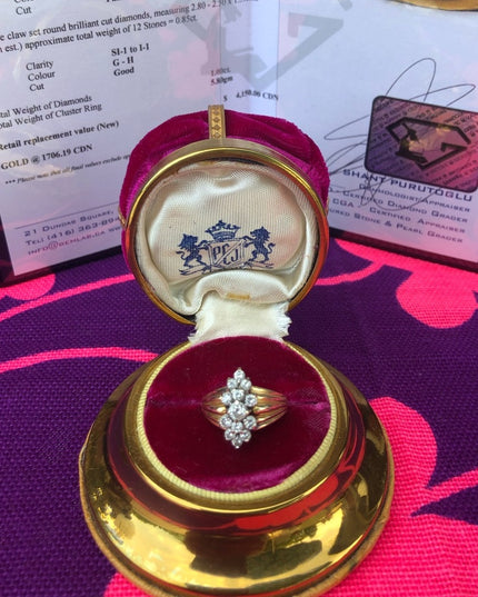 Spectacular 14k 1 TCW Diamond cluster ring VS2 appraisal 4600$ Value