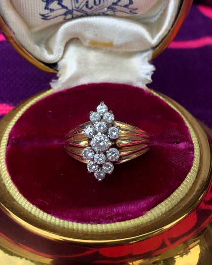 Spectacular 14k 1 TCW Diamond cluster ring VS2 appraisal 4600$ Value
