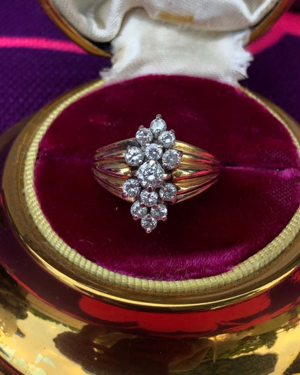 Spectacular 14k 1 TCW Diamond cluster ring VS2 appraisal 4600$ Value
