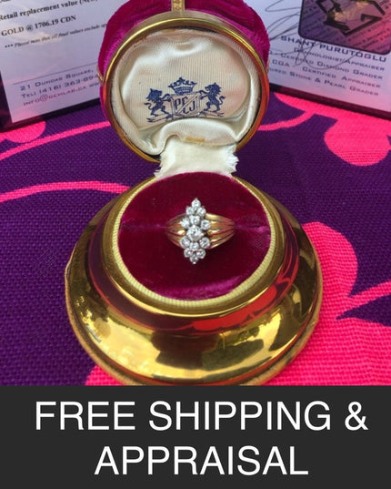 Spectacular 14k 1 TCW Diamond cluster ring VS2 appraisal 4600$ Value