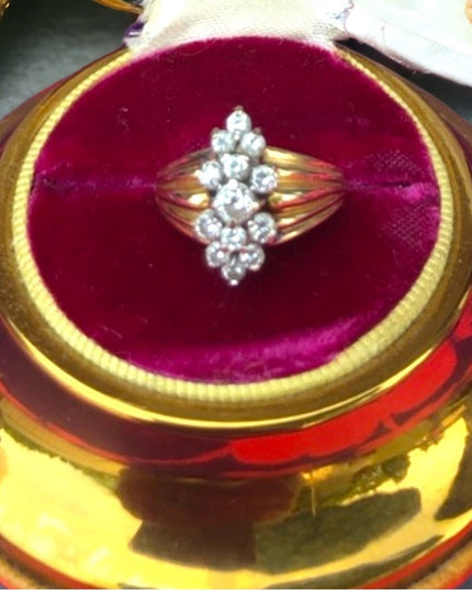 Spectacular 14k 1 TCW Diamond cluster ring VS2 appraisal 4600$ Value