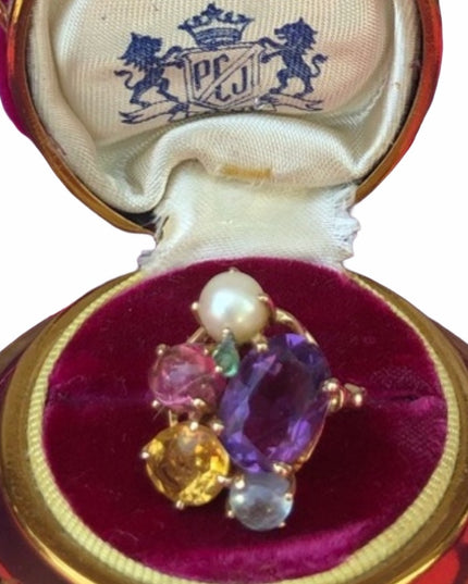 - Spectacular Cocktail Cluster Multi gemstone Custom ring 10.64 TCW W appr…