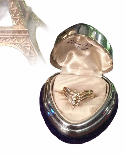 Stunning- 14k Gold Diamond cluster ring w- appraisal VS1