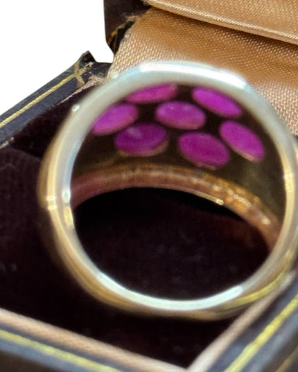 Elegant Vintage 14k Gold Diamond & Ruby Gemstone Ring