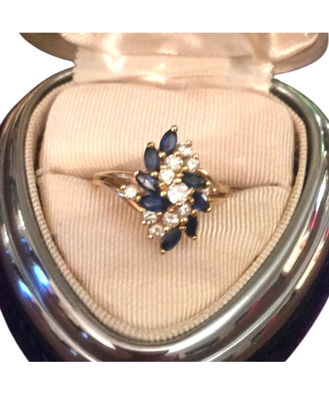 14k Diamond & Sapphire cocktail ring w/Appraisal cluster