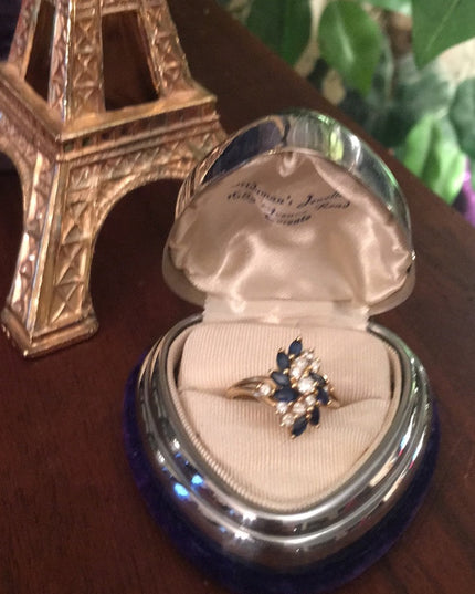 14k Diamond & Sapphire cocktail ring w/Appraisal cluster