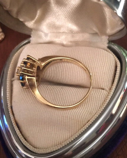 14k Diamond & Sapphire cocktail ring w/Appraisal cluster