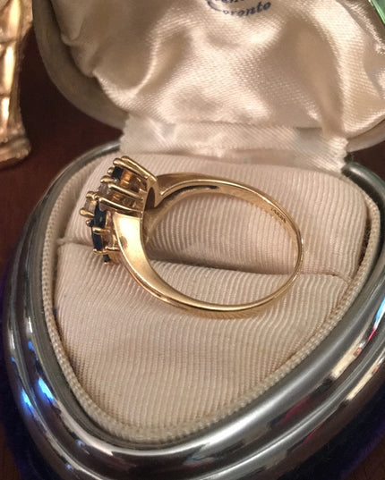 14k Diamond & Sapphire cocktail ring w/Appraisal cluster