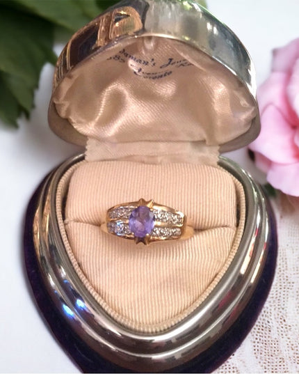 14k Gold Fancy Diamond Tanzanite Cocktail ring